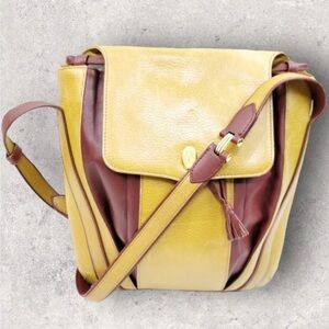 Cartier Vintage Leather Burgundy & Beige Crossbody Bag